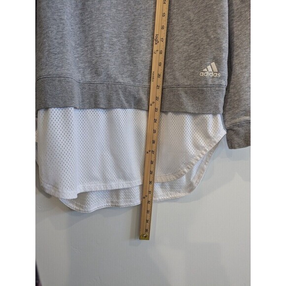 Adidas Sweater Womens Size Large Gray Dual Layer Sweatshirt - Picture 11 of 11